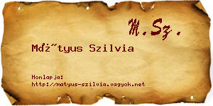 Mátyus Szilvia névjegykártya