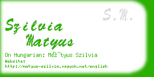 szilvia matyus business card